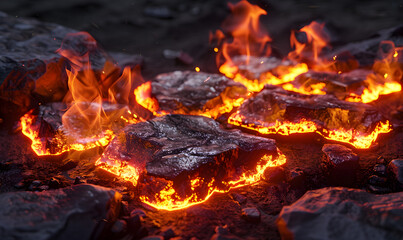 Fototapeta premium fire spark burn on dark background