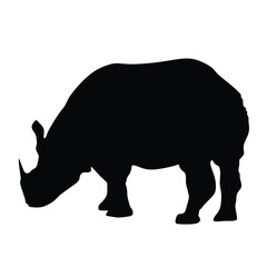 Rhinoceros. Silhouette of rhino. Isolated. Vector illustration. World Rhino Day. 22 September.