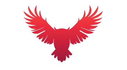 Obraz premium Red Owl Silhouette Logo eagle with red wings