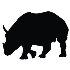 Rhinoceros. Silhouette of rhino. Isolated. Vector illustration. World Rhino Day. 22 September. 