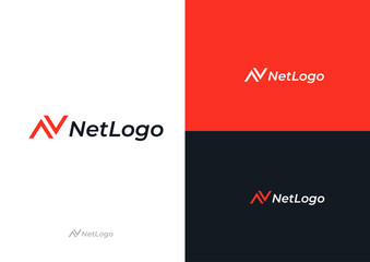 letter N arrow logo design concept