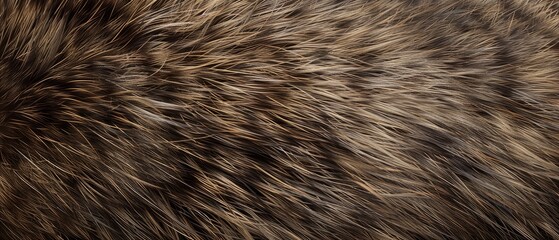 Panoramic close-up, high detail scan of ferret fur material, Generative AI