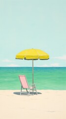 Beach furniture shoreline outdoors.