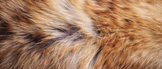 Panoramic close-up, high detail scan of ferret fur material, Generative AI