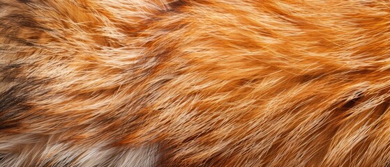 Fototapeta premium Panoramic close-up, high detail scan of fox fur material, Generative AI