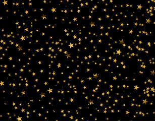 Golden stars on black background