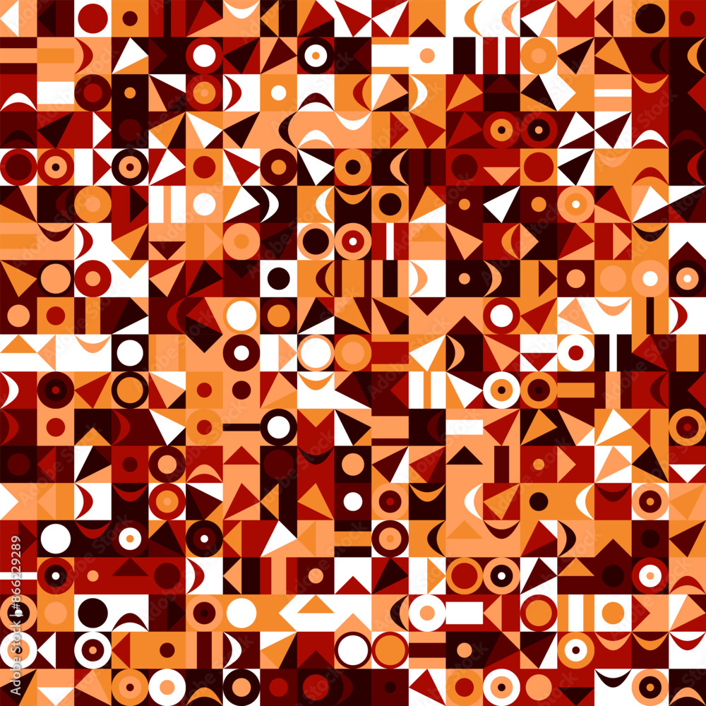Poster chaotic abstract random mosaic pattern background - colorful vector design