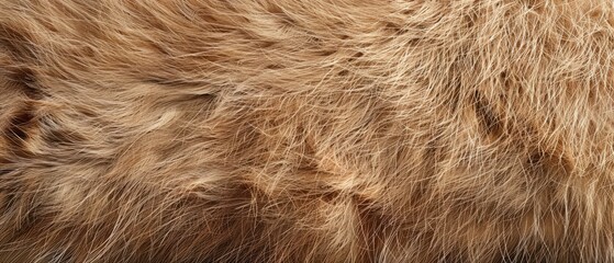 Fototapeta premium Panoramic close-up, high detail scan of kangaroo fur material, Generative AI 