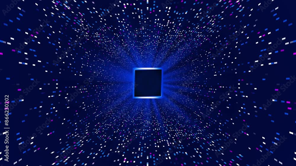 Poster digital cyberspace particles technology background cyber nano information, innovation future tech da
