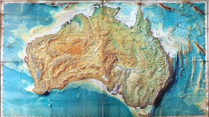 Australia - High resolution physical map.