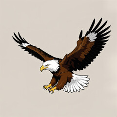 Obraz premium A Flying eagle with open wings