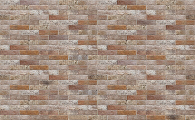 Old multicolor brick wall. Seamless pattern. Texture for background or architectural rendering.