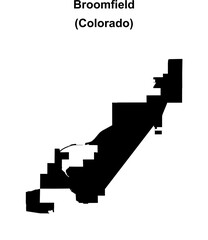 Fototapeta premium Broomfield County (Colorado) blank outline map