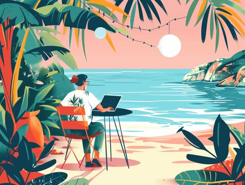 Arbeiten am Strand: Digitales Nomadenleben