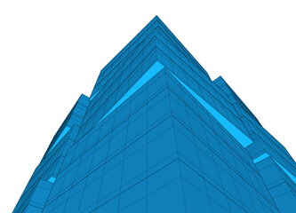 Obraz premium Abstract modern building. Architecture concept sketch. 