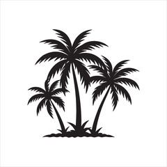 Obraz premium Palm Trees silhouette design vector art AI generated 