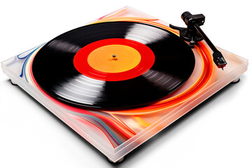 vinyl record isolated on transparent background, png file