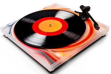 vinyl record isolated on transparent background, png file