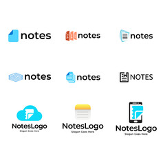 Set of notepad vector, icon or logo sign symbol illustration