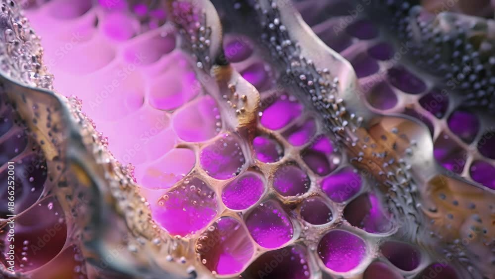Aufkleber a microscopic view of axon growth cones showcasing their intricate structure and movement.