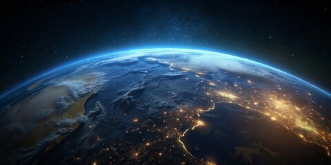 Fototapeta premium Earth From Space at Night