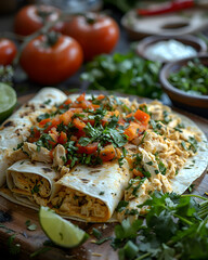 Creamy chicken fajita burritos. 