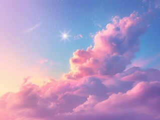 Fototapeta premium Leuchtende Wolkenlandschaft im Abendlicht