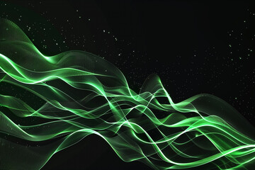 Abstract Green Background: This background features abstract green waveforms against a dark background, creating a dynamic and futuristic visual effect. Ideal for technology, science, and digital art 