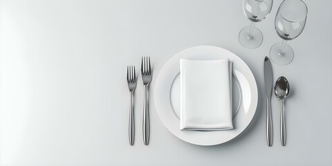 3D Rendering of a Blank Folded Wedding Table Place Card. Concept Wedding Decor, Event Design, Table Setting, Custom Stationery, 3D Rendering