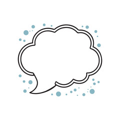 speech bubble message icon, cloud Design Logo with Black and White Colors Trendy Vector Illustration