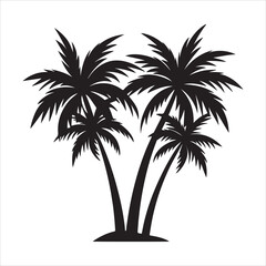 Obraz premium Palm Trees silhouette design vector art AI generated 