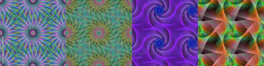 Poster seamless fractal pattern background collection