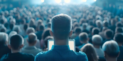Fototapeta premium People attend online church services blending faith with modern technology. Concept Online church services, Virtual community, Faith and technology integration