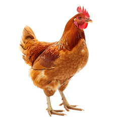 Fototapeta premium Rooster and chicken, on transparent background. 