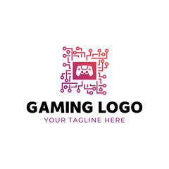 Game console and video games stick logo design template