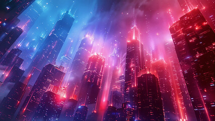Modern digital abstract futuristic 3D background. Generative AI