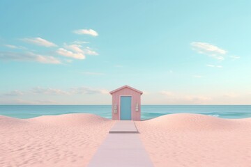 Obraz premium Pastel background beach architecture building.