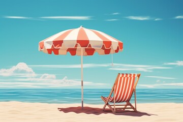 Fototapeta premium Sunny day in the beach furniture outdoors summer.