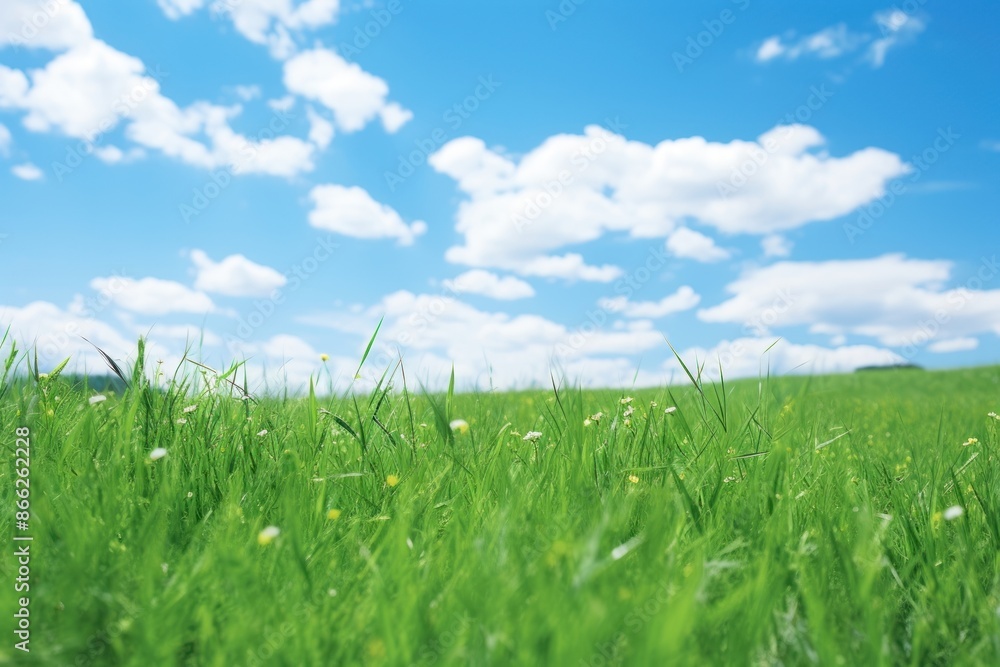 Poster Meadow grass sky grassland.