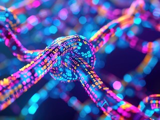 Leuchtende Blockchain-Kette