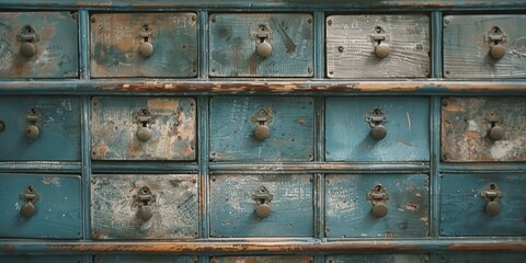 Vintage Wooden Drawers with Distressed Finish