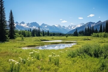 Meadow landscape wilderness panoramic. 