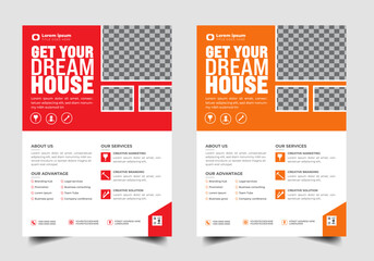 Construction Flyer A4 Template, Corporate construction tools flyer Bundle set, home improvement and repair flyer, Renovation  Flyer