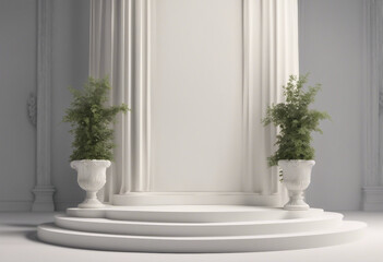 Background podium column 3d roman luxury greek white ancient display product classic Podium platform