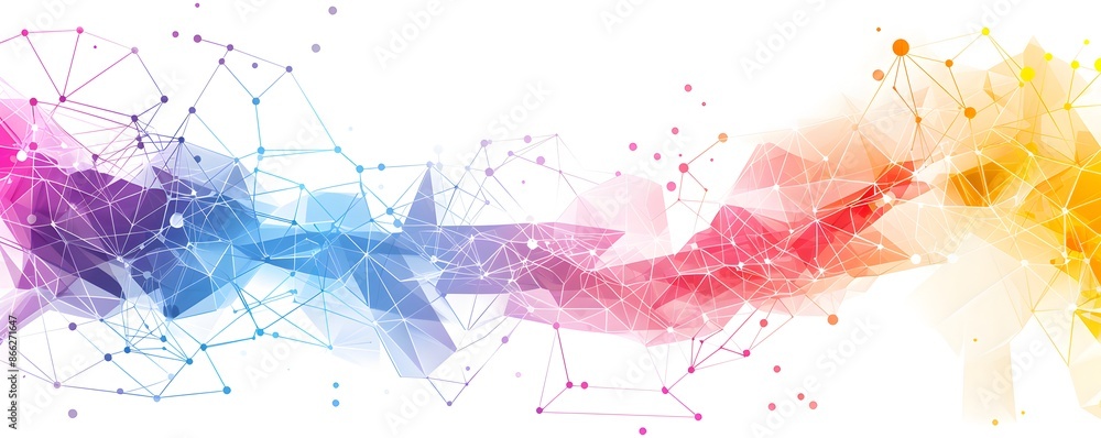 Poster abstract background with colorful geometric shapes and white space for text vector illustration, sim