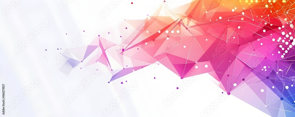 Poster abstract background with colorful geometric shapes and white space for text vector illustration, sim