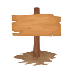 Illustration of wooden signboard 