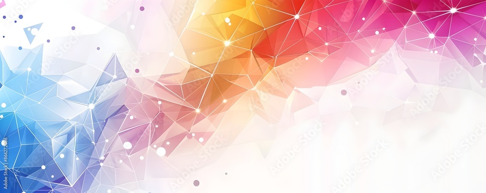Poster abstract background with colorful geometric shapes and white space for text vector illustration, sim