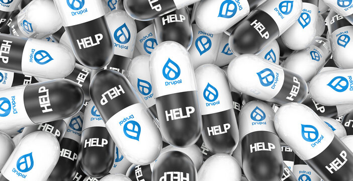 Drupal, 3D Pill Visual Design Concept - Drupal Social Media Background.