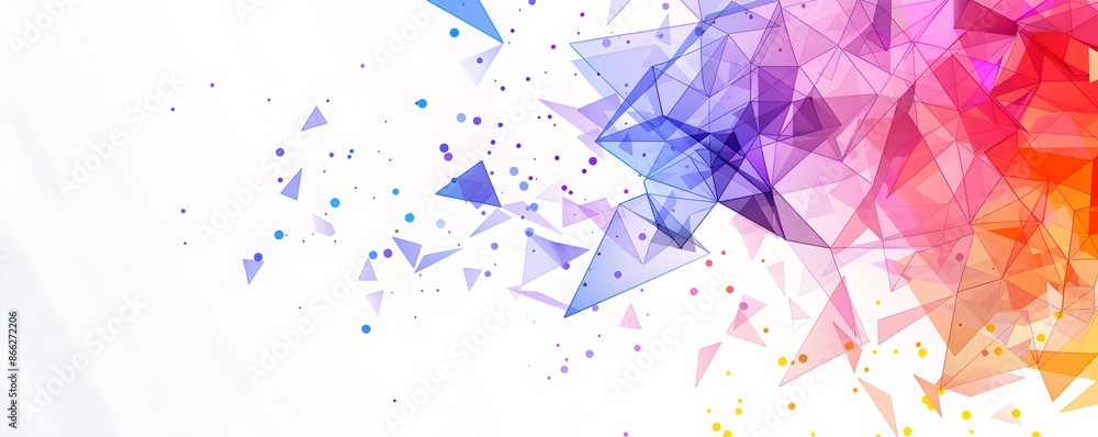 Poster abstract background with colorful geometric shapes and white space for text vector illustration, sim